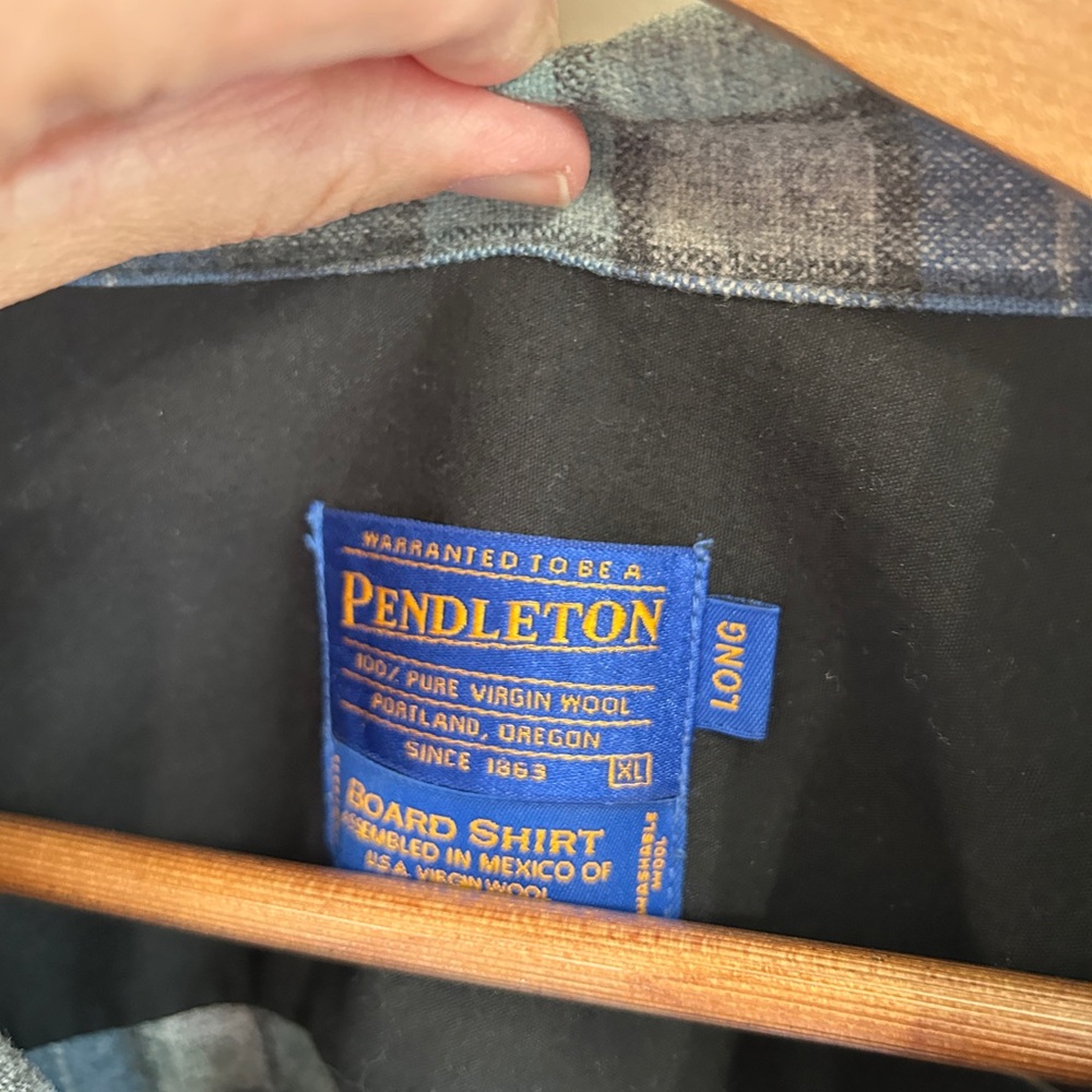 Like new Pendleton Blue Plaid Board Shirt size XL Tall. It’s perfect. - Picture 5 of 16